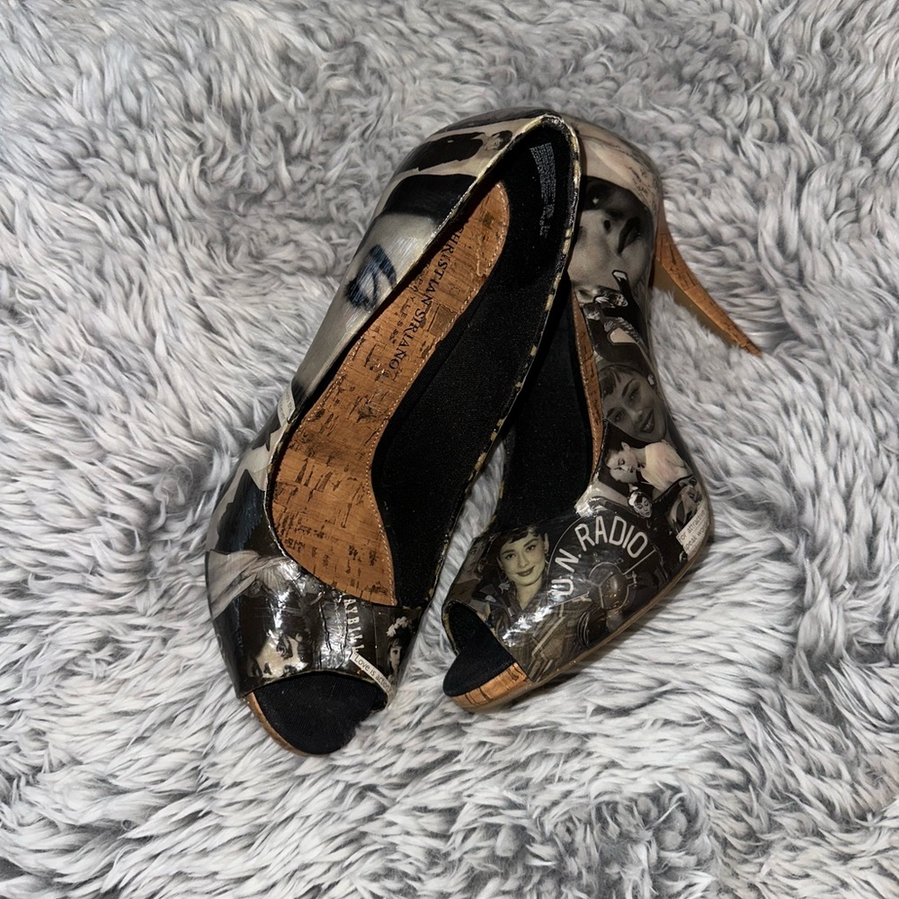 Audrey Hepburn Stylish Black and Gray Women's Heels